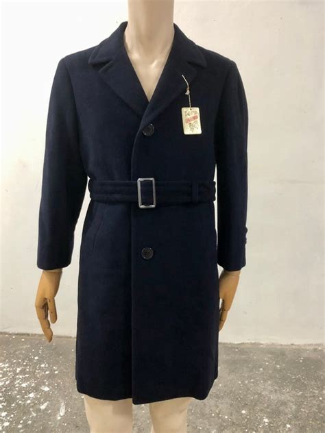 Raro cappotto vintage Burberry anni '70 in gabardine di lana con 